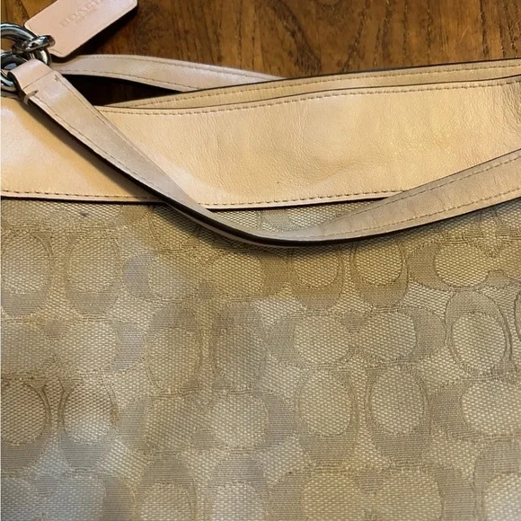 Coach Beige w/ Pink Leather Signature Shoulder Bag - Picture 12 of 16